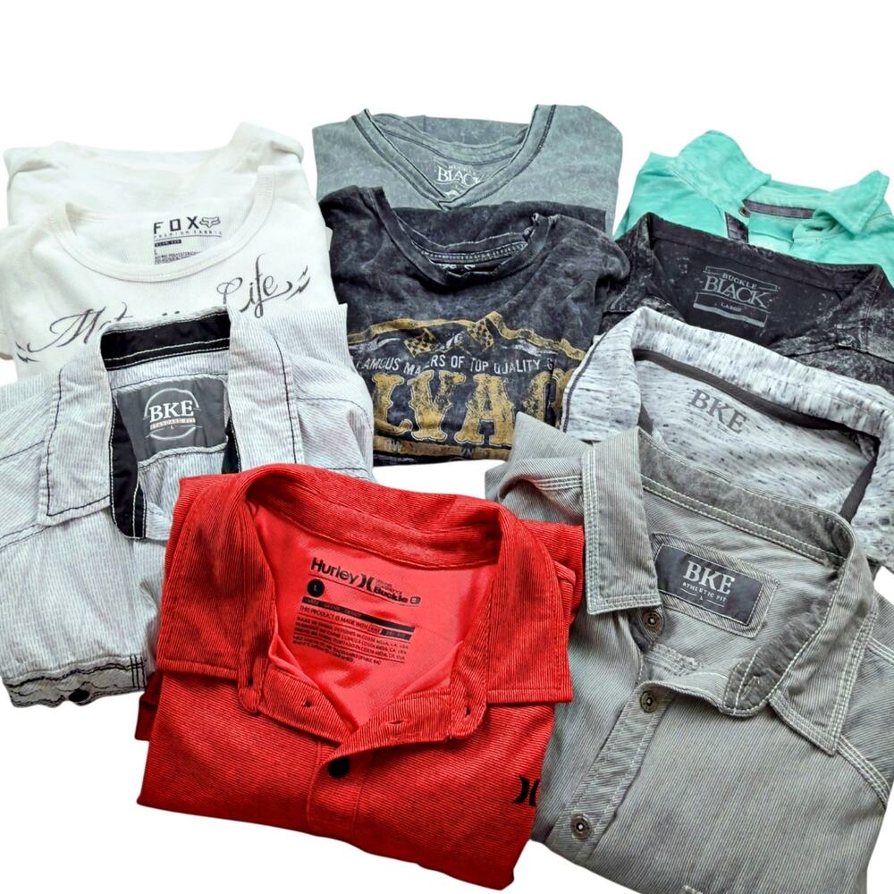 BKE Salvage Fox Sketchy Hurley Lot (10) S/S L/S Shirts LRG Biker Grunge Street
